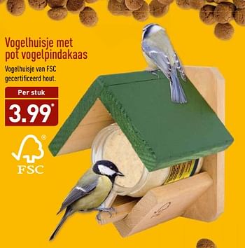Aanbiedingen Vogelhuisje met pot vogelpindakaas - Huismerk - Aldi - Geldig van 27/11/2017 tot 03/12/2017 bij Aldi