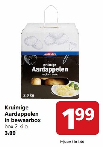 Aanbiedingen Kruimige aardappelen in bewaarbox - Huismerk - Jan Linders - Geldig van 27/11/2017 tot 03/12/2017 bij Jan Linders