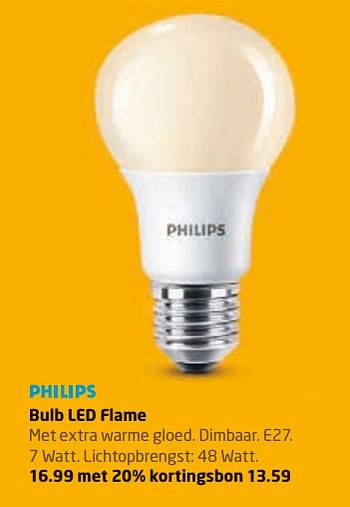 Aanbiedingen Bulb led flame - Philips - Geldig van 27/11/2017 tot 10/12/2017 bij Formido