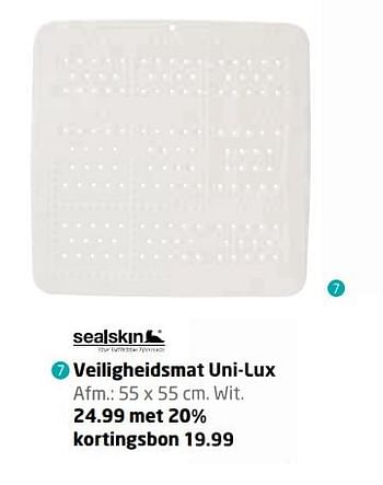 Aanbiedingen Veiligheidsmat uni-lux - Sealskin - Geldig van 27/11/2017 tot 10/12/2017 bij Formido