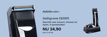 Aanbiedingen Babyliss men multigroom e820pe - Babyliss - Geldig van 27/11/2017 tot 10/12/2017 bij Kijkshop
