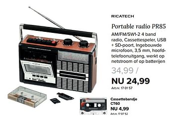 Aanbiedingen Ricatech portable radio pr85 - Ricatech - Geldig van 27/11/2017 tot 10/12/2017 bij Kijkshop