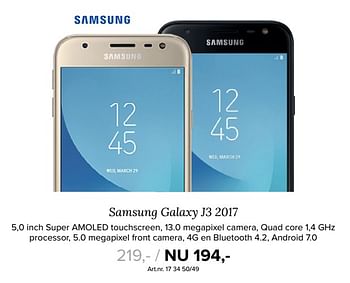 Aanbiedingen Samsung galaxy j3 2017 - Samsung - Geldig van 27/11/2017 tot 10/12/2017 bij Kijkshop