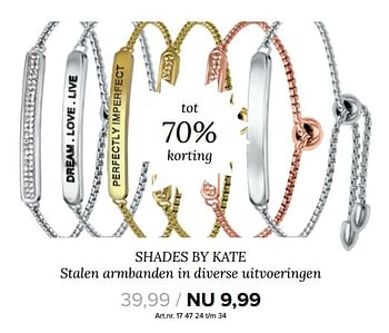 Aanbiedingen Shades by kate stalen armbanden - Shades by Kate - Geldig van 27/11/2017 tot 10/12/2017 bij Kijkshop