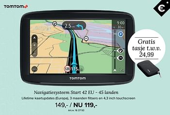Aanbiedingen Tomtom navigatiesysteem start 42 eu - 45 landen - TomTom - Geldig van 27/11/2017 tot 10/12/2017 bij Kijkshop