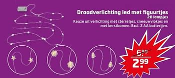 Aanbiedingen Draadverlichting led met figuurtjes - Huismerk - Trekpleister - Geldig van 28/11/2017 tot 03/12/2017 bij Trekpleister