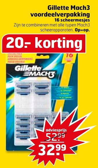 Aanbiedingen Gillette mach3 voordeelverpakking - Gillette - Geldig van 28/11/2017 tot 03/12/2017 bij Trekpleister