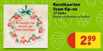 Aanbiedingen Kerstkaarten foam tip-on - Huismerk - Kruidvat - Geldig van 28/11/2017 tot 10/12/2017 bij Kruidvat