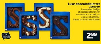Aanbiedingen Luxe chocoladeletter - Huismerk - Trekpleister - Geldig van 28/11/2017 tot 03/12/2017 bij Trekpleister
