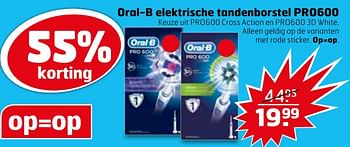 Aanbiedingen Oral-b elektrische tandenborstel pro600 - Oral-B - Geldig van 28/11/2017 tot 03/12/2017 bij Trekpleister