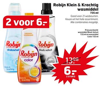Aanbiedingen Wasmiddel black velvet en wasmiddel color - Robijn - Geldig van 28/11/2017 tot 03/12/2017 bij Trekpleister