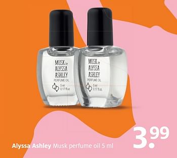 Aanbiedingen Alyssa ashley musk perfume oil - Alyssa Ashley - Geldig van 27/11/2017 tot 03/12/2017 bij Etos