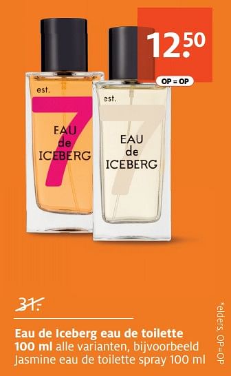 Aanbiedingen Eau de iceberg eau de toilette jasmine eau de toilette spray - Eau de Iceberg - Geldig van 27/11/2017 tot 03/12/2017 bij Etos