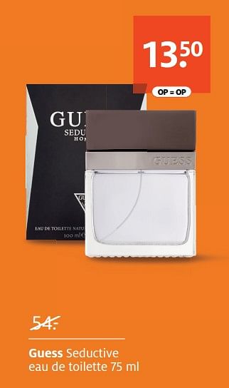 Aanbiedingen Guess seductive eau de toilette - Guess - Geldig van 27/11/2017 tot 03/12/2017 bij Etos