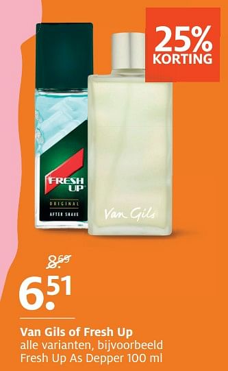 Aanbiedingen Van gils of fresh up fresh up as depper - Van Gils - Geldig van 27/11/2017 tot 03/12/2017 bij Etos