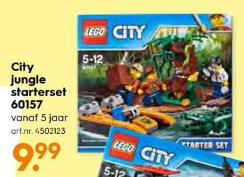 Aanbiedingen Lego city jungle starterset 60157 - Lego - Geldig van 25/11/2017 tot 05/12/2017 bij Blokker