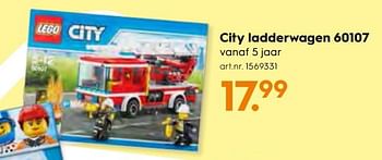 Aanbiedingen Lego city ladderwagen 60107 - Lego - Geldig van 25/11/2017 tot 05/12/2017 bij Blokker