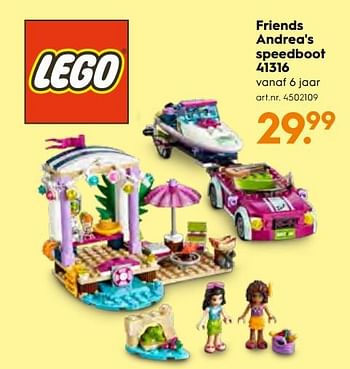 Aanbiedingen Lego friends andrea`s speedboot 41316 - Lego - Geldig van 25/11/2017 tot 05/12/2017 bij Blokker
