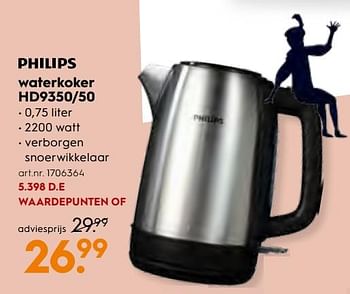 Aanbiedingen Philips waterkoker hd9350-50 - Philips - Geldig van 25/11/2017 tot 05/12/2017 bij Blokker