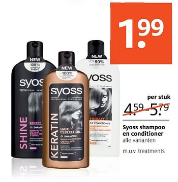Aanbiedingen Syoss shampoo en conditioner - Syoss - Geldig van 27/11/2017 tot 03/12/2017 bij Etos