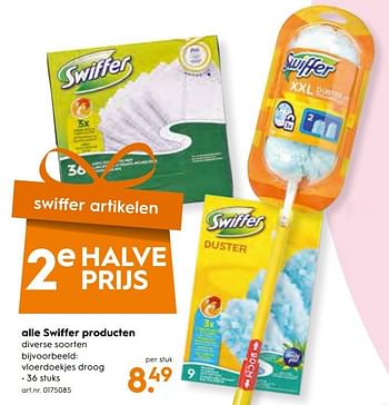 Aanbiedingen Alle swiffer producten - Swiffer - Geldig van 25/11/2017 tot 05/12/2017 bij Blokker