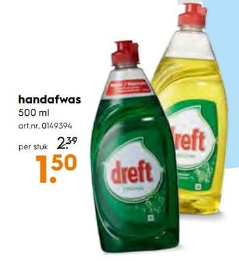 Aanbiedingen Dreft handafwas - Dreft - Geldig van 25/11/2017 tot 05/12/2017 bij Blokker