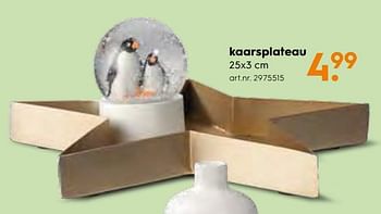 Aanbiedingen Kaarsplateau - Huismerk - Blokker - Geldig van 25/11/2017 tot 05/12/2017 bij Blokker
