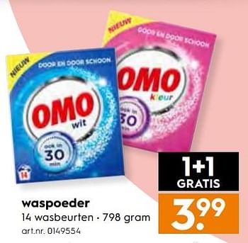 Aanbiedingen Omo waspoeder - Omo - Geldig van 25/11/2017 tot 05/12/2017 bij Blokker