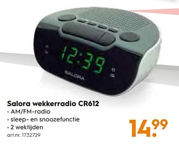 Aanbiedingen Salora wekkerradio cr612 - Salora - Geldig van 25/11/2017 tot 05/12/2017 bij Blokker