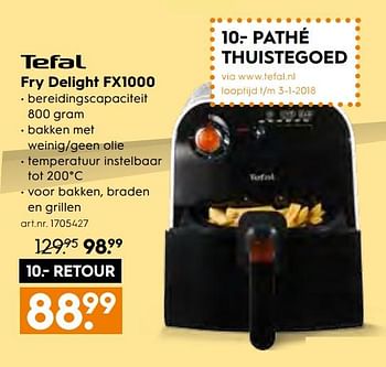 Aanbiedingen Tefal fry delight fx1000 - Tefal - Geldig van 25/11/2017 tot 05/12/2017 bij Blokker
