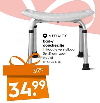 Aanbiedingen Vitility bad-douchezitje - Vitility - Geldig van 25/11/2017 tot 05/12/2017 bij Blokker