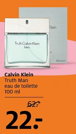 Aanbiedingen Calvin klein truth man eau de toilette - Calvin Klein - Geldig van 27/11/2017 tot 03/12/2017 bij Etos