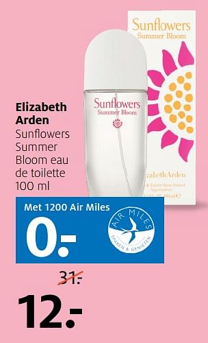 Aanbiedingen Elizabeth arden sunflowers summer bloom eau de toilette - Elizabeth Arden - Geldig van 27/11/2017 tot 03/12/2017 bij Etos