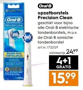 Aanbiedingen Oral-b opzetborstels precision clean - Oral-B - Geldig van 25/11/2017 tot 05/12/2017 bij Blokker