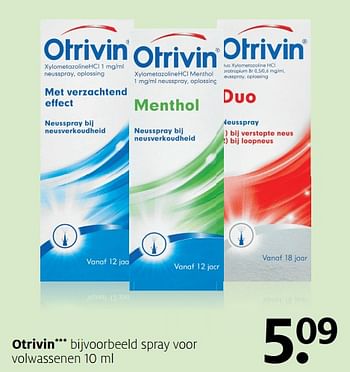 Aanbiedingen Otrivin spray voor volwassenen - Otrivin - Geldig van 27/11/2017 tot 03/12/2017 bij Etos