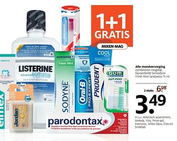 Aanbiedingen Sensodyne fresh mint tandpasta - Sensodyne - Geldig van 27/11/2017 tot 03/12/2017 bij Etos