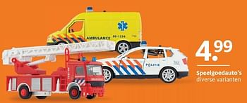 Aanbiedingen Speelgoedauto`s diverse varianten - Huismerk - Etos - Geldig van 27/11/2017 tot 03/12/2017 bij Etos