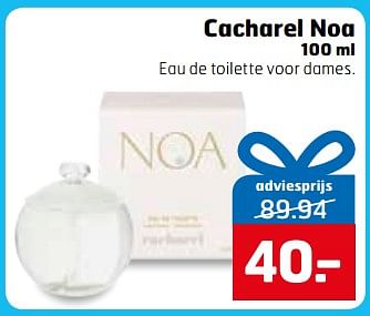 Aanbiedingen Cacharel noa eau de toilette voor dames - Cacharel - Geldig van 28/11/2017 tot 03/12/2017 bij Trekpleister