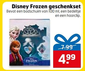Aanbiedingen Disney frozen geschenkset bevat een badschuim van , een bedeltje en een haarclip - Disney  Frozen - Geldig van 28/11/2017 tot 03/12/2017 bij Trekpleister