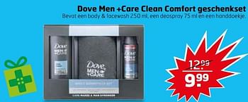 Aanbiedingen Dove men +care clean comfort geschenkset bevat een body + facewash , een deospray en een handdoekje - Dove - Geldig van 28/11/2017 tot 03/12/2017 bij Trekpleister