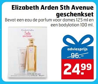 Aanbiedingen Elizabeth arden 5th avenue geschenkset bevat een eau de parfum voor dames en een bodylotion - Elizabeth Arden - Geldig van 28/11/2017 tot 03/12/2017 bij Trekpleister