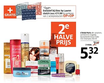 Aanbiedingen Elvive color vive shampoo - L'Oreal Paris - Geldig van 27/11/2017 tot 03/12/2017 bij Etos