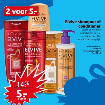Aanbiedingen Elvive shampoo of conditioner shampoo krulverzorging low - L'Oreal Paris - Geldig van 28/11/2017 tot 03/12/2017 bij Trekpleister