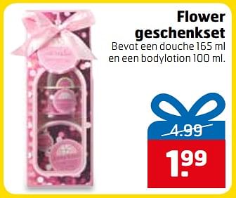 Aanbiedingen Flower geschenkset bevat een douche en een bodylotion - Huismerk - Trekpleister - Geldig van 28/11/2017 tot 03/12/2017 bij Trekpleister