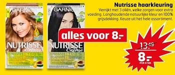 Aanbiedingen Nutrisse haarkleuring verrijkt met 3 oliën, welke zorgen voor extra voeding - Garnier - Geldig van 28/11/2017 tot 03/12/2017 bij Trekpleister