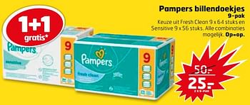 Aanbiedingen Pampers billendoekjes keuze uit fresh clean stuks en sensitive - Pampers - Geldig van 28/11/2017 tot 03/12/2017 bij Trekpleister