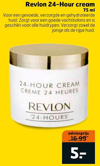 Aanbiedingen Revlon 24-hour cream - Revlon - Geldig van 28/11/2017 tot 03/12/2017 bij Trekpleister