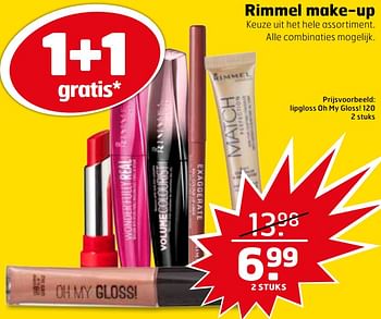 Aanbiedingen Rimmel make-up lipgloss oh my gloss! 120 - Rimmel - Geldig van 28/11/2017 tot 03/12/2017 bij Trekpleister