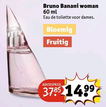 Aanbiedingen Bruno banani woman eau de toilette voor dames - Bruno Banani - Geldig van 28/11/2017 tot 10/12/2017 bij Kruidvat
