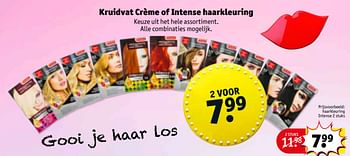 Aanbiedingen Kruidvat crème of intense haarkleuring haarkleuring intense - Huismerk - Kruidvat - Geldig van 28/11/2017 tot 10/12/2017 bij Kruidvat